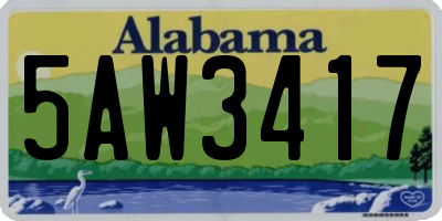 AL license plate 5AW3417
