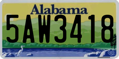 AL license plate 5AW3418