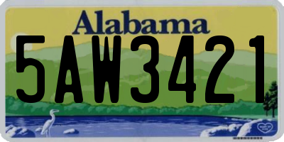 AL license plate 5AW3421