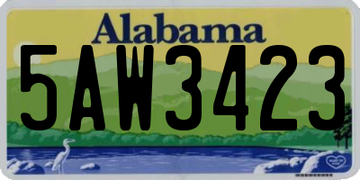AL license plate 5AW3423