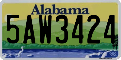 AL license plate 5AW3424
