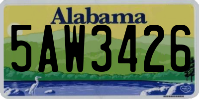 AL license plate 5AW3426