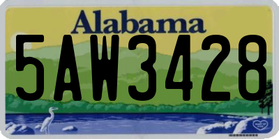 AL license plate 5AW3428