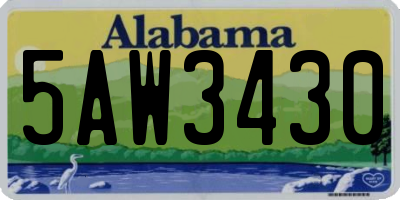 AL license plate 5AW3430