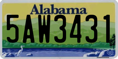 AL license plate 5AW3431