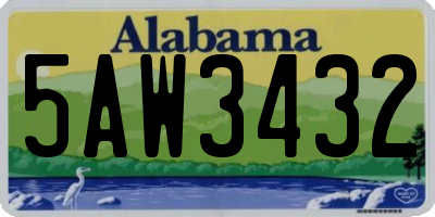 AL license plate 5AW3432