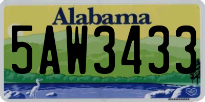 AL license plate 5AW3433