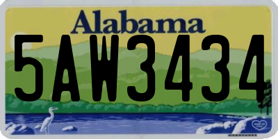 AL license plate 5AW3434