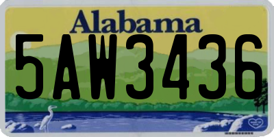 AL license plate 5AW3436