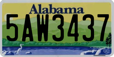 AL license plate 5AW3437