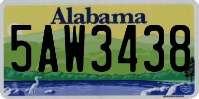 AL license plate 5AW3438