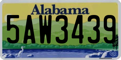 AL license plate 5AW3439