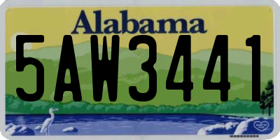 AL license plate 5AW3441