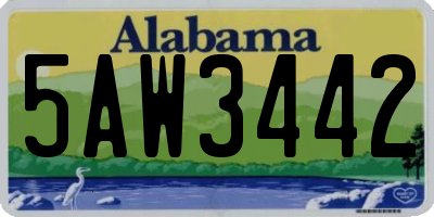 AL license plate 5AW3442