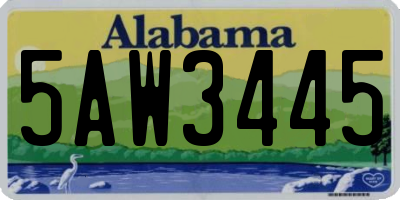 AL license plate 5AW3445