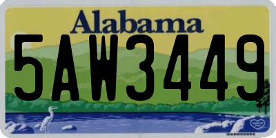 AL license plate 5AW3449
