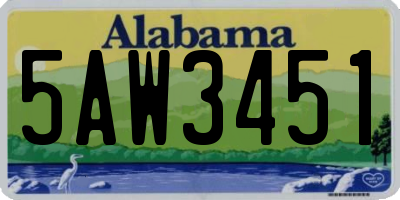 AL license plate 5AW3451