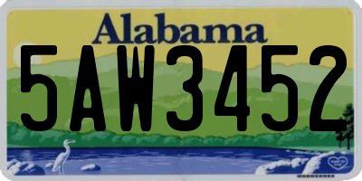 AL license plate 5AW3452