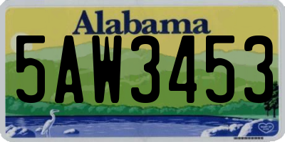 AL license plate 5AW3453