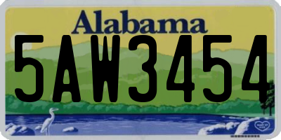 AL license plate 5AW3454
