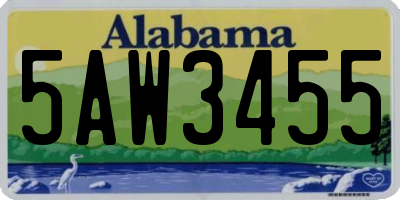 AL license plate 5AW3455