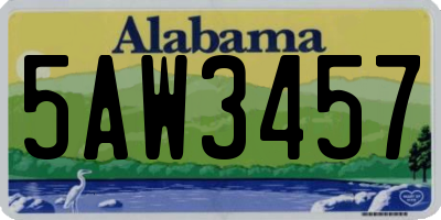 AL license plate 5AW3457