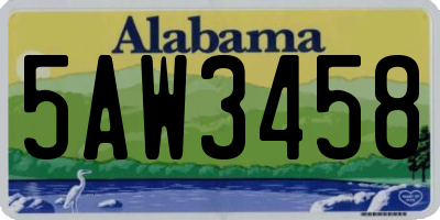 AL license plate 5AW3458