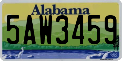 AL license plate 5AW3459