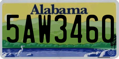 AL license plate 5AW3460
