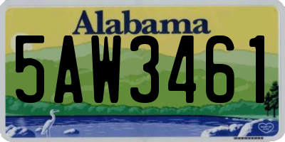 AL license plate 5AW3461