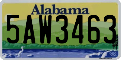 AL license plate 5AW3463