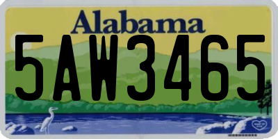 AL license plate 5AW3465