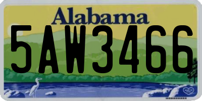 AL license plate 5AW3466