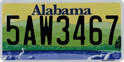 AL license plate 5AW3467
