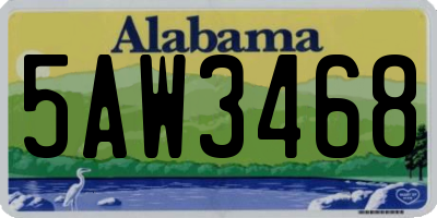 AL license plate 5AW3468