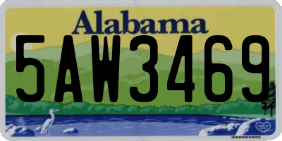 AL license plate 5AW3469