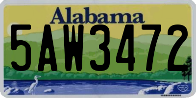 AL license plate 5AW3472