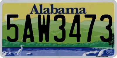 AL license plate 5AW3473