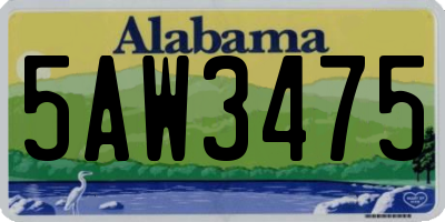 AL license plate 5AW3475