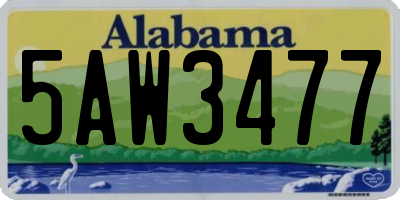 AL license plate 5AW3477