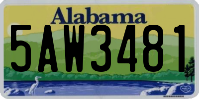 AL license plate 5AW3481