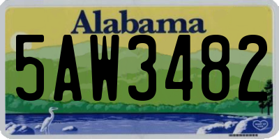 AL license plate 5AW3482