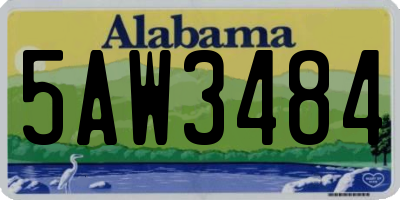 AL license plate 5AW3484