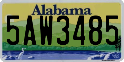 AL license plate 5AW3485