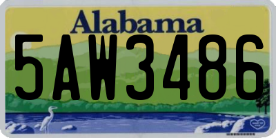 AL license plate 5AW3486