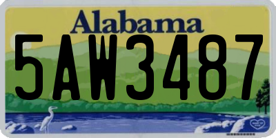 AL license plate 5AW3487