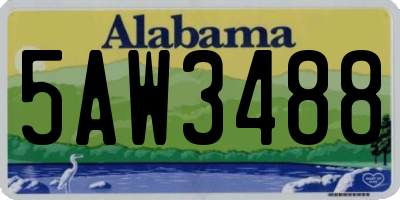 AL license plate 5AW3488