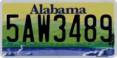 AL license plate 5AW3489
