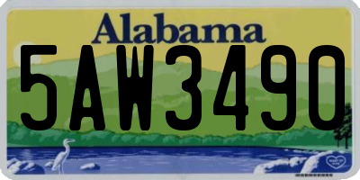 AL license plate 5AW3490