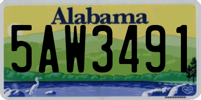 AL license plate 5AW3491